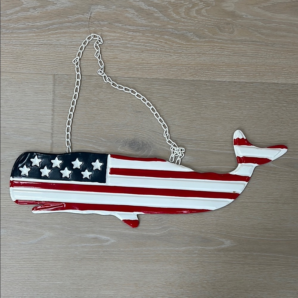 American Flag Whale Wall Decor
